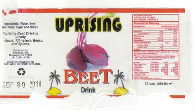 CONSUMER ALERT: UNDECLARED MILK IN Uprising brand Carrot Drink, Beet Drink, and in Peanut Punch